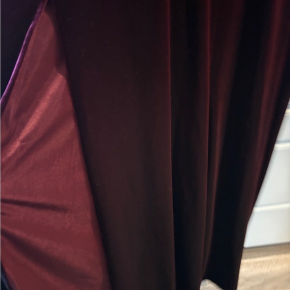 Revelry Burgundy One-Shoulder Satin Bridesmaid Gown w/ Slit | Size 16 | NWT - Picture 9 of 12